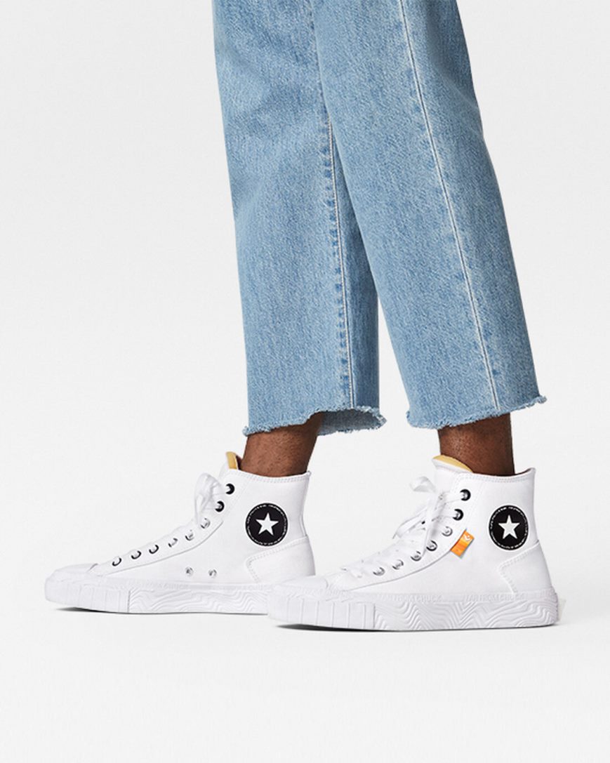 Tenisky Vysoke Converse Chuck Taylor Alt Star Platene Panske Biele Čierne Biele | SK PHKBG0